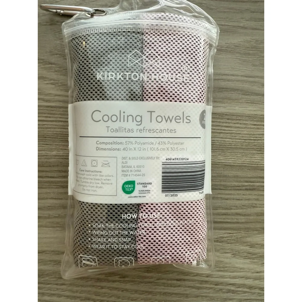 Unisex Kirkton House Cooling Towels One Size Pink Gray